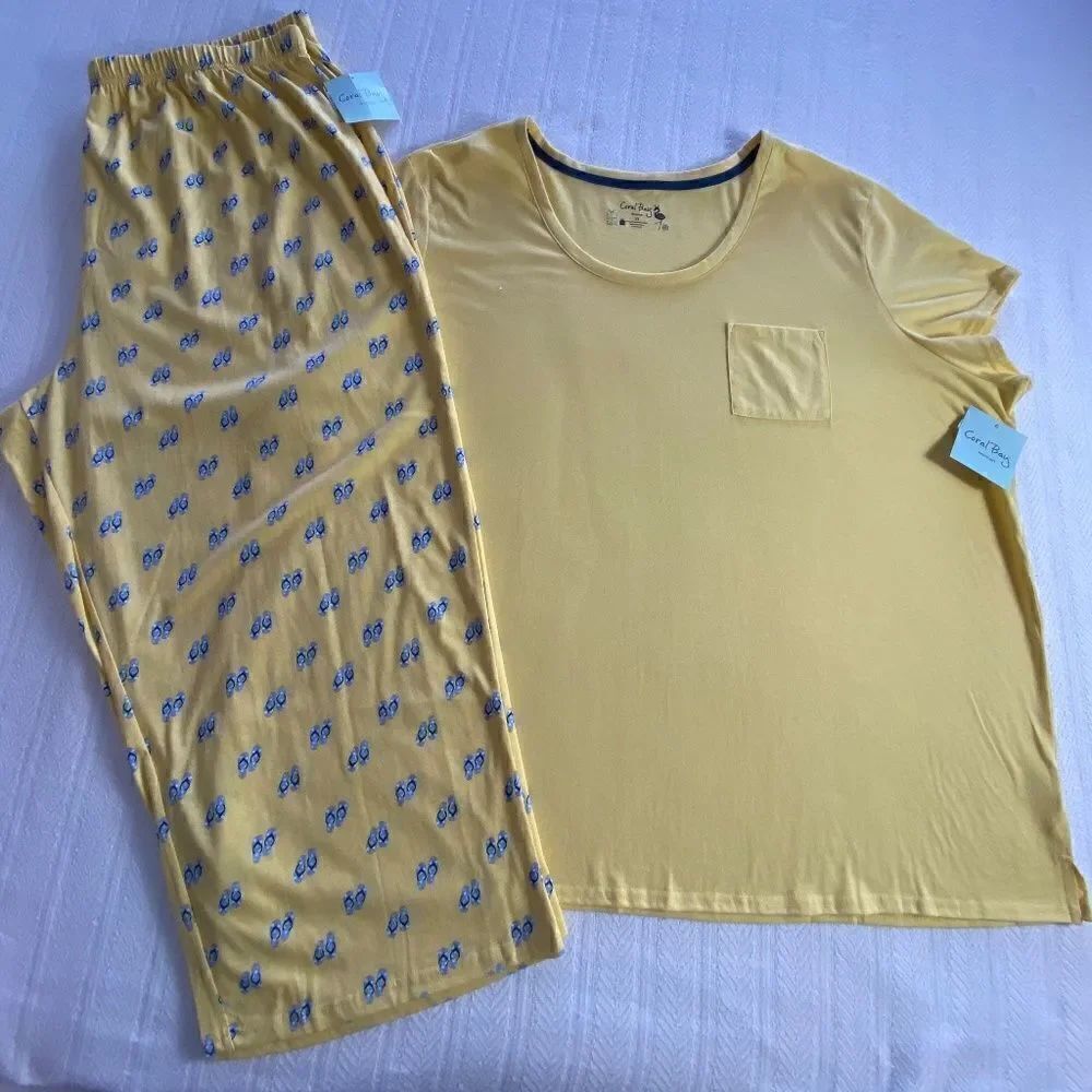 Coral Bay Woman’s 3X PJ Top and Pants with Flip Flop Pattern.